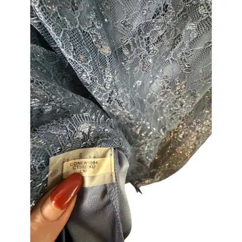 Calvin Klein  Blue Lace Sparkle Cocktail Dress - Size P