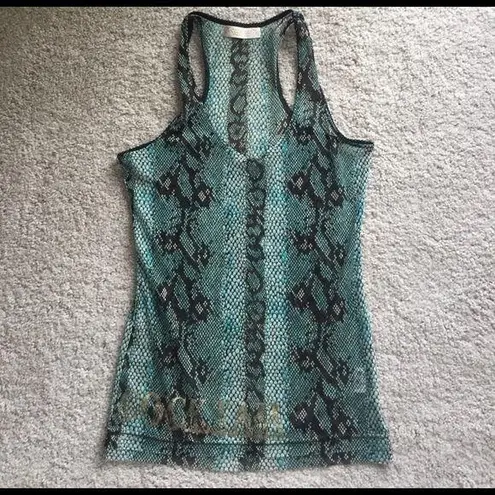 See through python lacer back tank. Xs