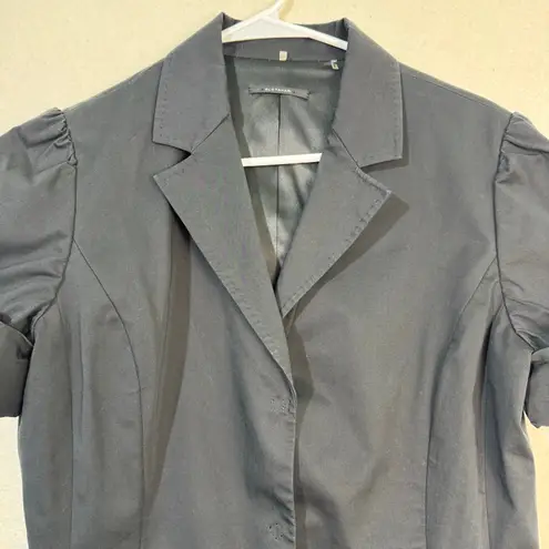 Elie Tahari Snap Button Closure Notched Lapel Collar Size Medium Black Blazer