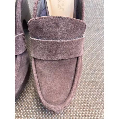 Splendid  Brown  Suede Platform woman's Size 10Block Heel Mules Loafer Shoes