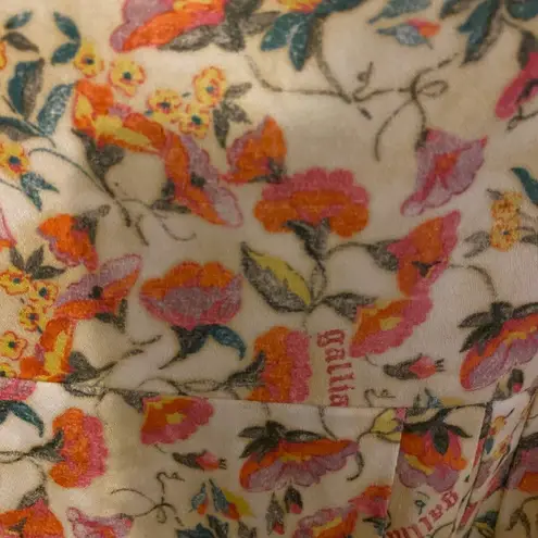 John Galliano NWT $850 Vintage Yellow Floral Tasseled Dress 38