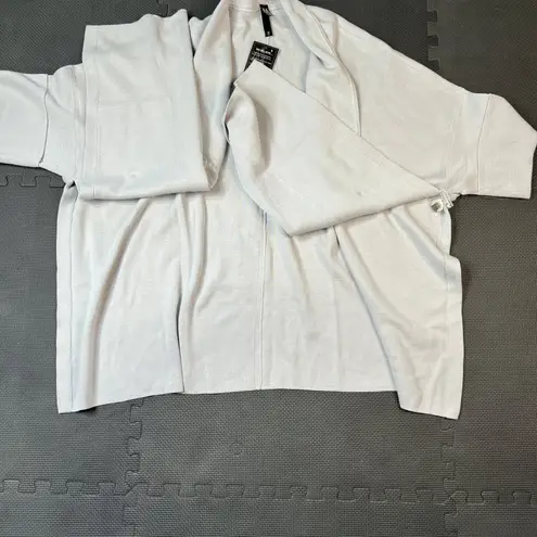 MarlaWynne Knit Cardigan Duster Pockets Button Front Light Gray Size 1X TAG