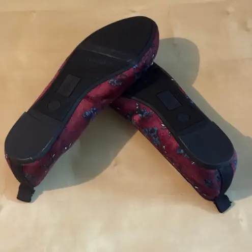 Sam Edelman Embellished Ballet Flats Size 8 Burgundy Pearl Studded Shoes Red