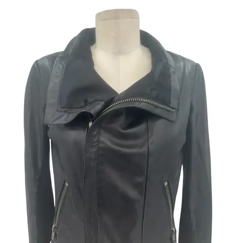 Veda Max Classic Leather Jacket Black Motorcycle Moto Size