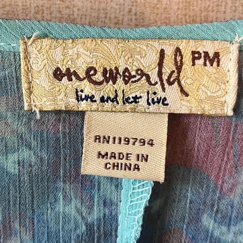 One World Blue and Green Sheer cover up petite medium