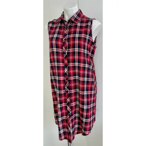 Sans Souci Red Plaid Shirtdress
