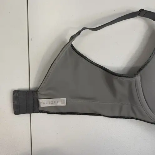 Cacique 40DD Invisible Lace Backsmoother Lightly Lined Full Coverage Bra Gray - Image 11