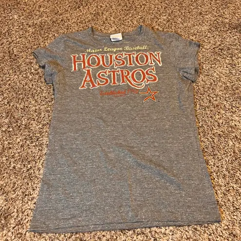 Campus Lifestyle Houston Astros Womens Gray Sparkle T Shirt MLB Baseball Major League Size L