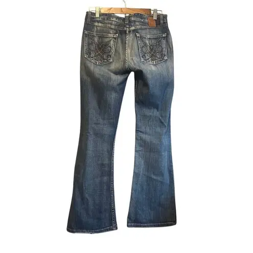 BKE Bootcut Jeans Women's Embroidered Pockets Denim Blue Wash