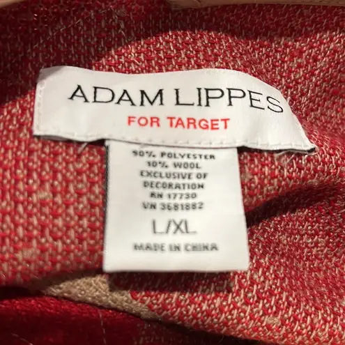 Adam Lippes for Target Wool Blend V Neck Poncho w/Arm Holes & Fringe L/XL Red Size undefined