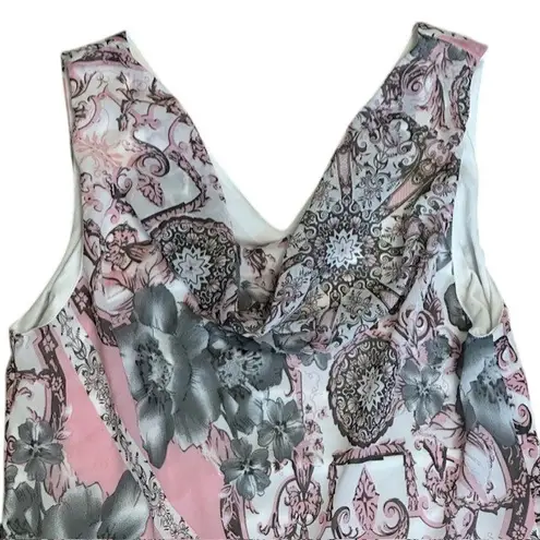 Robbie Bee Pink Floral Paisley Maxi Dress Sleeveless Boho Size 14