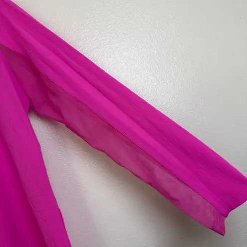 Ibkul Womens Long Sleeve Shirt Large Pink 1/4 Zip Golf Hiking Mesh UPF UV Golf