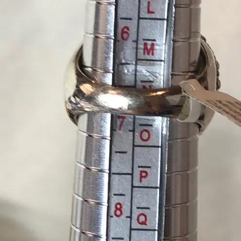 MICHAEL DAWKINS Starry Night Sterling Silver Mother of Pearl Doublet Ring 6