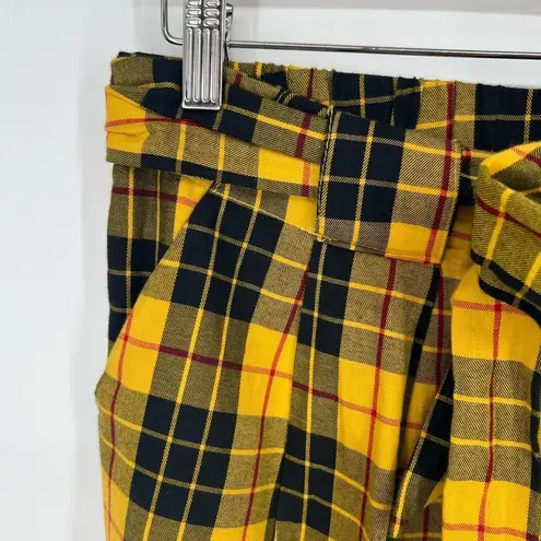 Prairie Underground Plaid Pants with Tie Belt S Yellow