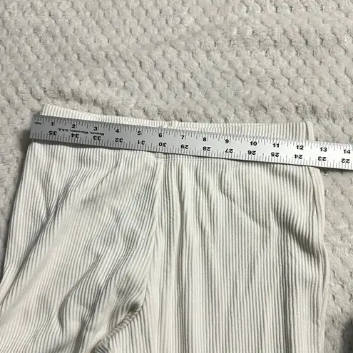 Sans Faff Rachel Enviro Ribbed Flared Leggings Women's White Tall Knit Pull On Size undefined