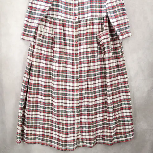 Buffalo Maxi Flannel Plaid Granny Cottage Pearl Snap Electric VTG Dress 18/20 1X Red