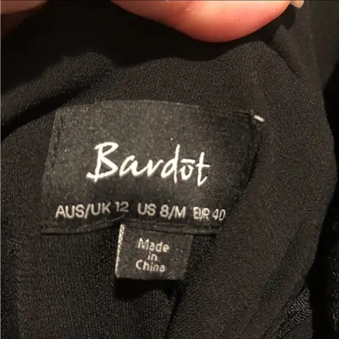 Bardot BLACK GOTH COCKTAIL LINED CRISS CROSS VNECK BACK TIE DRESS M