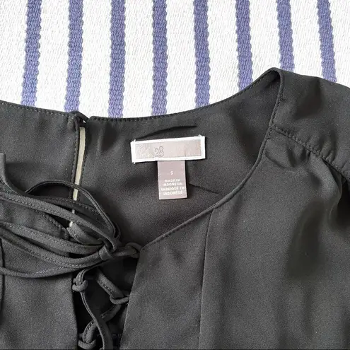 Chelsea28 Black Bell Sleeve Smocked Waist Romper Small