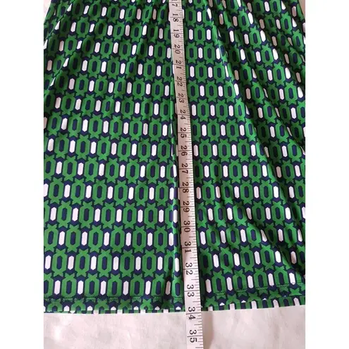 Kiara Womens Dress Size Small Short Sleeve Green Geometric Knot Mini Stretch