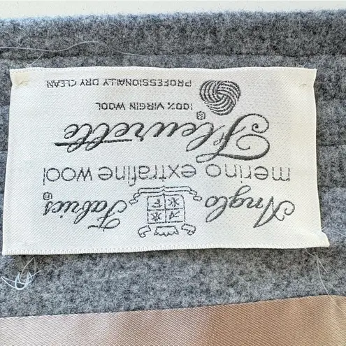 Fleurette Merino Extrafine Wool Gray Long Coat Pockety Made USA Women’s Size 12