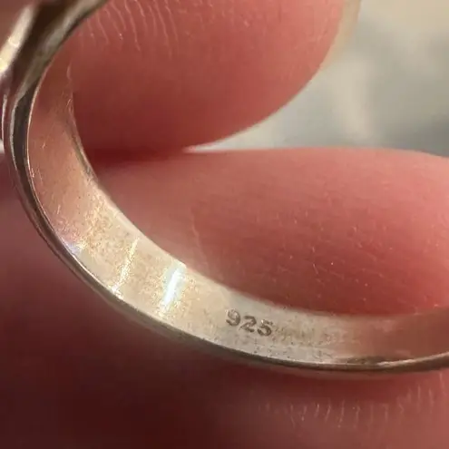 Sterling Silver Goddess Moon Ring Blue Turquoise sz 6.5