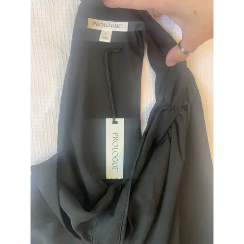 Prologue (G-213) Shorts sleeves womens blouse size L black color