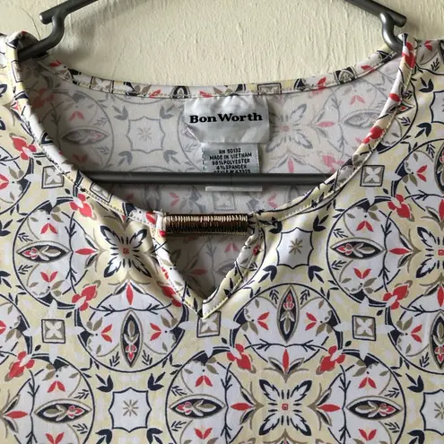 BON WORTH Womens Tunic Top Size XSP 3/4 Sleeve Semi Loose Side Slits