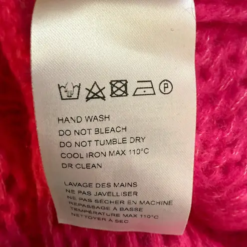 Farm Rio Maxi Cable Knit Sweater Pullover Women's Medium Pink Chunky Comfy NWOT