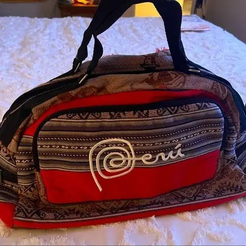 PERUVIAN traveling shoulder bag, poncho pattern