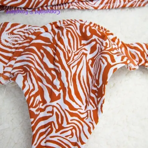 New! Set! Rhythm Hallie Underwire Bikini Top, animal print, zebra White Size L