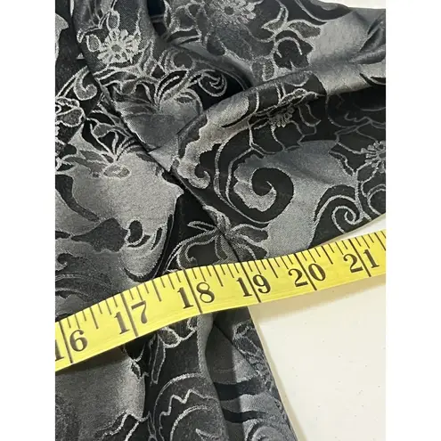 BAHARI Women Blazer Jacket Size 12P Grey Floral Print Long Sleeves Career NWT Gray