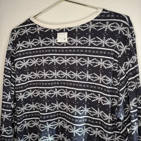 Burt's Bees Snowflake Holiday Pajama Top Size XL Gray