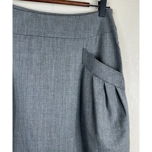 Lafayette 148  Women's Pleated Pockets Skirt A-Line Side Zipper Gray Size 4