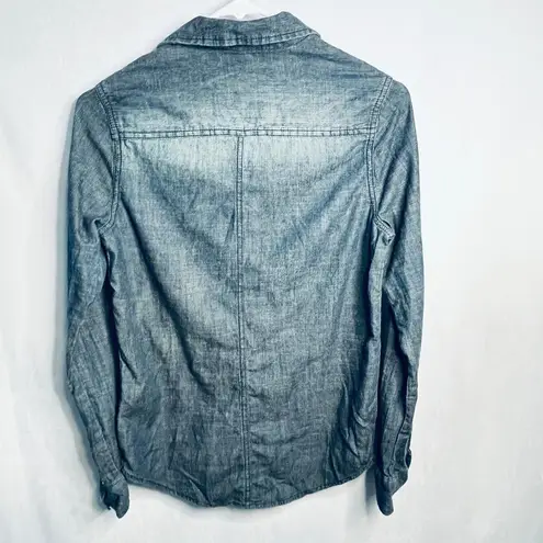 Arizona Jeans Arizona Jean Co Denim Chambray Pearl Snap Shirt XS