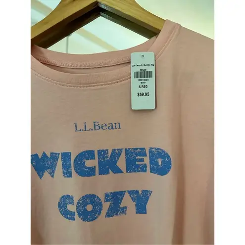 L.L.Bean  Size Medium Coral Pink And Blue WICKED COZY Long Sleeve Top. NWT. Retai