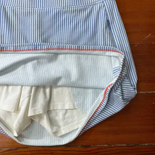 Spartina 449 Blue and White Nautical Striped Athletic/Athleisure Golf Skirt Sz M