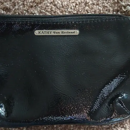 Kathy Van Zeeland Kathy Van Zealand black chain strap patten leather crossbody bag