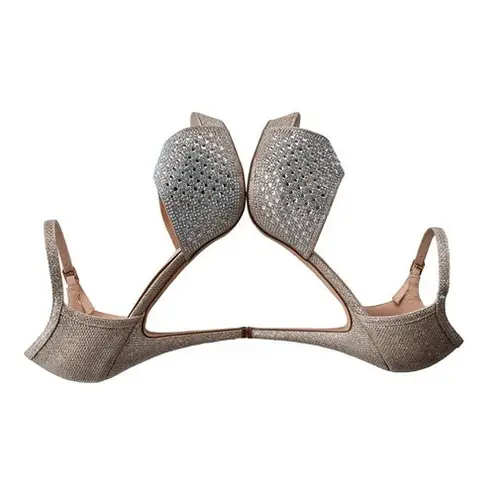 De Blossom Collection Size 10 Glitter Rhinestone Platform Stiletto Heels Sandals