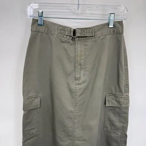 Maurice's Vintage Y2K Cargo Skirt Midi Utility Pockets Casual Khaki Green Size 4
