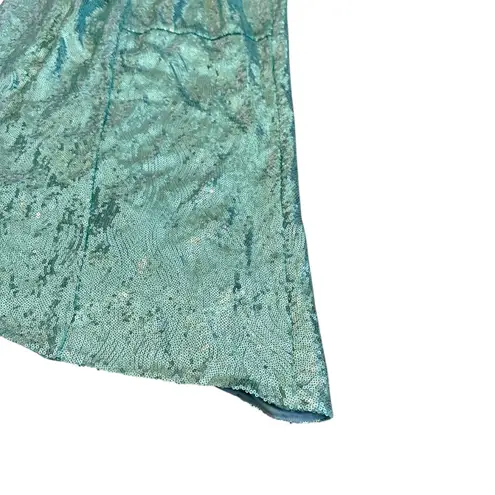 Derek Lam 10 Crosby Lexi Sequin Spaghetti Strap Dress Asymmetrical Size 0 NWT Green