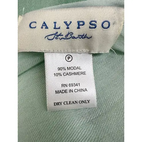 Calypso St. Barth Cashmere Modal Green Ombre Wrap Scarf Coastal Boho NWOT