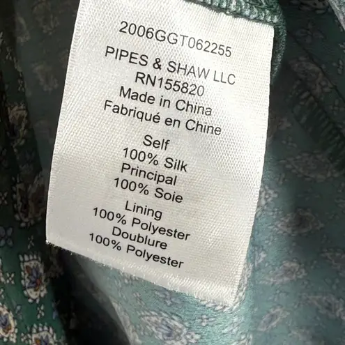 Veronica Beard Mariposa Dress Green Multicolor Print Ruched Wrap Maxi Size 0