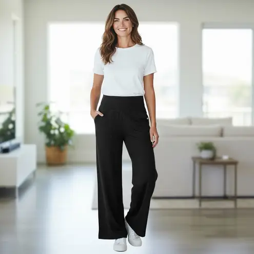 Pact Black Wide Leg High Waist Pants size Large