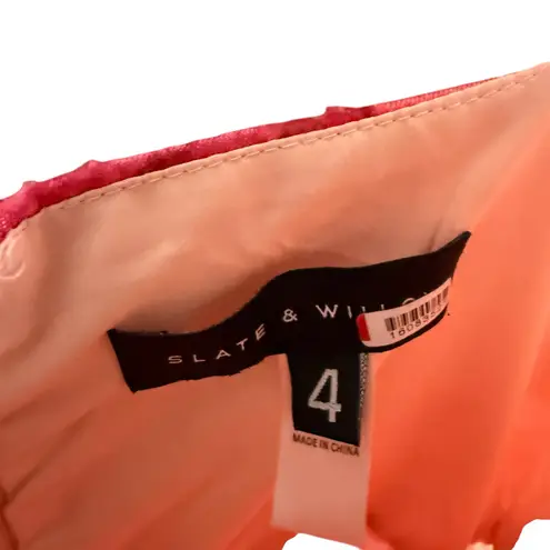 Slate + Willow Pink Floral Sleeveless Wide Leg V-Neck Jumpsuit Size 4