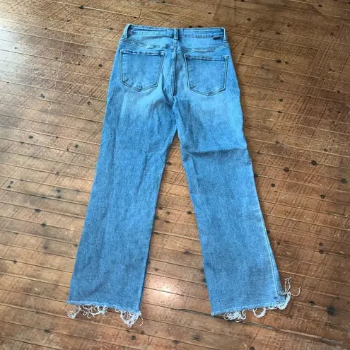 Risen wide leg normcore 9/29 bling fringe hem Eras jeans Blue