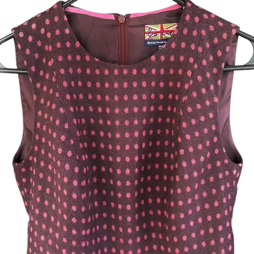 EUC Boden British Tweed by MOON Wool Blend Polka Dot Circle Skirt Dress Size 6