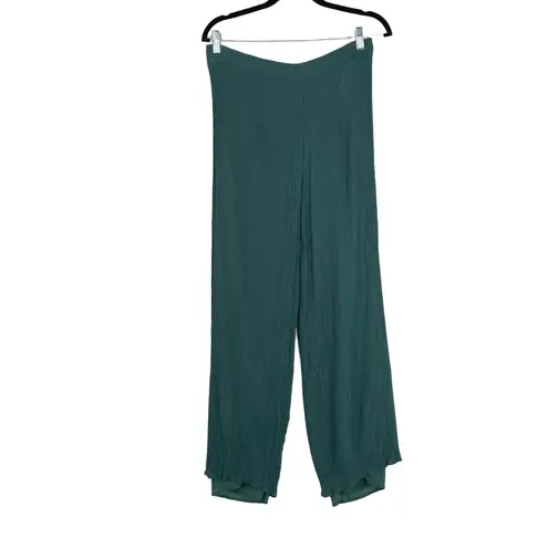 Petal and Pup Women's Teal High Waisted Crinkle Textured Wide Leg Pants Size US 8