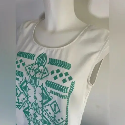 Gianni Bini  tribal embroidered sleeveless tank shell‎ Large GUC! 0191