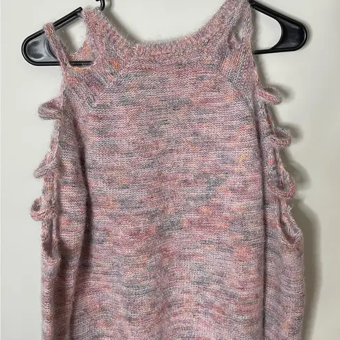 Ban Jara Women's Lipstick Pink Cold Shoulder Sweater Small New with Tags