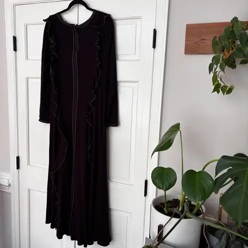 Ulla Johnson Analia Topstitched 100% Organic Wool Midi Dress Size Medium Ruffles
